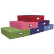 Pioneer Archival Scrapbooking Storage Box with Solid Color Exterior, 13.25&quot;W x 15&quot;L x 4&quot;H (Bright Red)