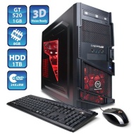 CyberpowerPC Black Gamer Ultra GUA250 Desktop PC with AMD Quad-Core FX-4300 Processor, 8GB Memory, 1TB Hard Drive and Windows 10 Home (64-bit)(Monitor