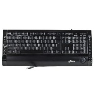 LOGISYS Computer KB208BK Black 104 Normal Keys 15 Function Keys USB or PS/2 Standard Two Color (Blue/Red) Character-Illuminated Keyboard