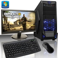 ADMI GAMING PC PACKAGE: Powerful Desktop Computer, 23.6 Inch 1080p Monitor with Speakers, Keyboard &amp; Mouse Set (PC SPEC: AMD A8-6600K 4.2GHz Quad Core