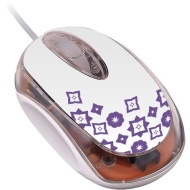 Wintec FileMate Imagine Series M1810 USB Mini Mouse - White with Purple Lilac Small Flower (3FMNM1810UPU-R)