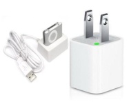 LIMTECH&reg; Wall charger + USB Hotsync &amp; Charging Dock Cradle desktop Charger for Apple IPOD Shuffle 2nd Generation MP3 Player