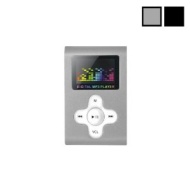 Marquant 4GB Mini Clip MP3-Player mit Kleidungsclip - mit Mikrofon / Diktierfunktion (MP3, WAV, WMA, blaues LCD Display) nur 21g silber