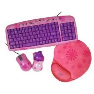 iConcepts 13197 Mouse, Keyboard and Mousepad Kit (Pink)