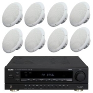 4 Pairs of 35w Ceiling Speakers with Amplifier, Speakers &amp; 100m Cable