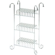 &#039;Pop-Out&#039; Chrome Finish CD Rack Shelf Unit [holds up to 30 CDs]