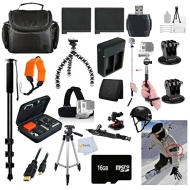 Gopro Everything You Need Package for GoPro Hero4 Kit Includes: Outdoors Kit with Arm Mount &amp; Flat Surface Mount + Head Strap + Tripod + Monopod + 2 e