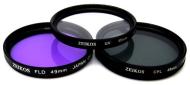 Zeikos ZE-FLK49 49mm Multi-Coated 3 Piece Glass Filter Kit (UV-CPL-FLD)