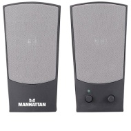 Manhattan 2150 2.0 Lautsprechersystem (Stromversorgung &uuml;ber USB, 4 Watt) schwarz
