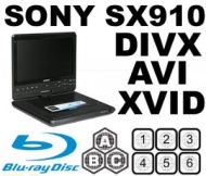 SONY SX910 9&quot; CodeFree Portable Blu Ray Player Multizone Region Code Free DVD 012345678 PAL/NTSC Blu Ray Zone A+B+C Player DivX XviD AVI MKV AVCHD wit