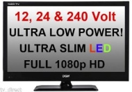 24&quot; Ultra Slim LED Full HD Digital Freeview USB Record TV DVD. Caravan HGV Boat. 12 / 24 VOLT DC 12V + 240