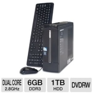 Gateway SX2841-09E PT.GBG02.001 Refurbished Desktop PC - Intel Pentium Dual-Core G6951 2.8GHz, 6GB DDR3, 1TB HDD, DVDRW, Windows 7 Home Premium 64-bit