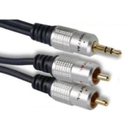 Pure 3M OFC 3.5mm to 2 x Twin Phono RCA Audio 24k Gold Plated Cable Lead