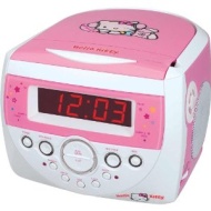 HELLO KITTY KT2053 AM/FM Stereo Alarm Clock Radio with Top Loading CD Player