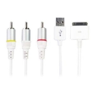 RCA Composite AV TV Out Cable for iPod, iPhone and iPad (Latest Firmware)