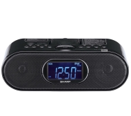Sharp DK-CL6N - Cassette clock radio with iPod cradle - glossy black