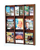 Wooden Mallet 20-Pocket Cascade Magazine Rack, Medium Oak