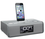 iHome Dual Charging Stereo FM Clock Radio with Lightning Connector and USB for iPhone 6, iPhone 6 Plus, iPad, iPhone or iPod(Silver)