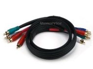 Monoprice 3ft 22AWG 5-RCA Component Video/Audio Coaxial Cable (RG-59/U) - Black