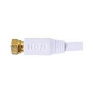 RCA 6&#039; RG-6 Digital Coaxial Cable With Gold Plated F Connectors (White)