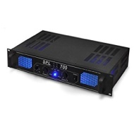 Skytec SPL700 Amplificatore finale di potenza Hi-Fi (2 x 350 Watt, equalizzatore a 3 bande, effetto LED blu)