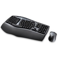 Wireless Comfort Desktop Split Keyboard and Laser Mouse Combo, USB/PS/2, Black