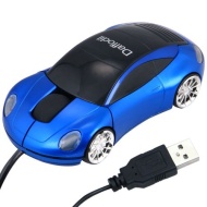 Daffodil WMS207B Mouse ottico USB a forma di auto con luci frontali e posteriori a LED. Plug and Play con rotella di scorrimento - Porsche Blu