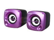 Syba Cl-spk20065 Mini Cube Usb, Battery 2-way Powered Purple &amp; Black Colors Portable Speaker System For Computer And Audio D