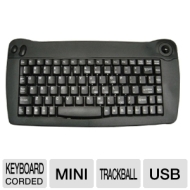 SolidTek KB-5010BU Black USB 88 keys Mini Keyboard with track ball built in as mouse, ACK-5010U Trackball resolution - 200DPI