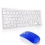 VEO | Mini tastiera e mouse bluetooth / Mini tastiera e Mouse senza fili per Macbook iMac, computer portatili, PC, tablet, | Tastiera BIANCA e Mouse B