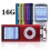 G.G.Martinsen 16 GB Slim 1.78&quot; LCD Mp3 Mp4 Player Media/Music/Audio Player with accessories-Red Color