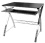 Premier Housewares Computer Table with Black Tempered Glass/Chrome Frame, 75 x 80 x 90 cm