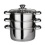 Premier Housewares Stainless Steel Multi Steamer with Glass Lid and Capsule Base, 22 cm Diameter x 25 cm Height