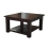 Homescapes Mangat Square Coffee Table , 100% Mango Wood Furniture, Walnut Shade. 80 x 80 x 45 cm With a Storage Shelf