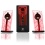 GOgroove BassPULSE 2.1 Satellite Stereo Speakers & Gaming Sound System with Powered Subwoofer, Glowing Red LED Lights & 3.5mm AUX for PC , Apple Mac ,