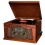 Ricatech 5 in 1 wooden music centre with 3 speed turntable, CD player, cassette player AM and FM radio with external antenna for FM, line in jack, 3.5