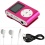 Pink Mini Clip MP3 Player Support 32GB Micro SD Card