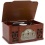 Electrohome Winston 3-in-1 Vintage Classic Turntable Real Wood Stereo System with AM/FM Radio, CD &amp; Full Size Record Player - EANOS501