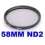 58MM Double-Threaded Neutral Density ND2 Filter for Canon, Nikon, Kodak + MORE!