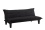 Futon Sofa Bed with Button Tufted Design in Black Vinyl Leather Finish by Home Life s259