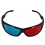 Insten 1 Pair Black Frame Red Blue 3D Glasses For Dimensional Anaglyph Movie Game DVD