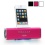Inovalley AD-BK Docking station iPhone iPod universale stereo portatile (ingressi USB, microSD, MP3, tuner FM, batteria integrata) rosa