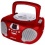 Groov-e GVPS713RD Boombox Portable CD Player with Radio - Red