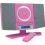 Denver 12120560 Musik-Center (vertikaler CD-Player mit LCD-Display, AUX-In, Wandhalterung, Weckerradio) rosa