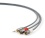 Aurum 3.5mm Male To 2 RCA Male Cable (SILVER) - For iPhone, iPad or Smartphones - 10 Feet