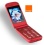 TTfone Venus 700 - Prepay Pay As You Go PAYG Big Button Flip Mobile Phone - Camera - SOS Button (Orange Pay as you go, Red)