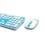 Ordel&reg; Blue Rounded Retro Key Wireless 2.4GHz Keyboard and Mouse For Computer &amp; Laptop