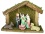 Nativity Set with Creche and 6 Piece Ceramic Figurine Set