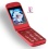 TTfone Venus 700 - Prepay Pay As You Go PAYG Big Button Flip Mobile Phone - Camera - SOS Button (Orange Pay as you go, Red)