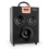 oneConcept Central Park Mobiler 2.1 Party Bluetooth-Lautsprecher-System mit Akku-betrieb (USB-SD-Slot, UKW-Tuner, AUX, Fernbedienung) schwarz